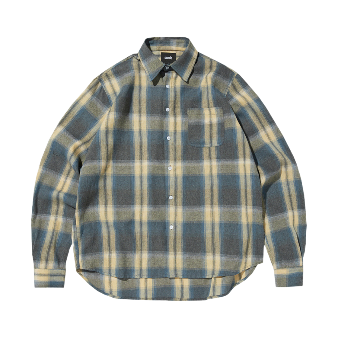 스웨이드 패턴 셔츠 옐로우 블루(Suade Pattern Shirt Yellow Blue)