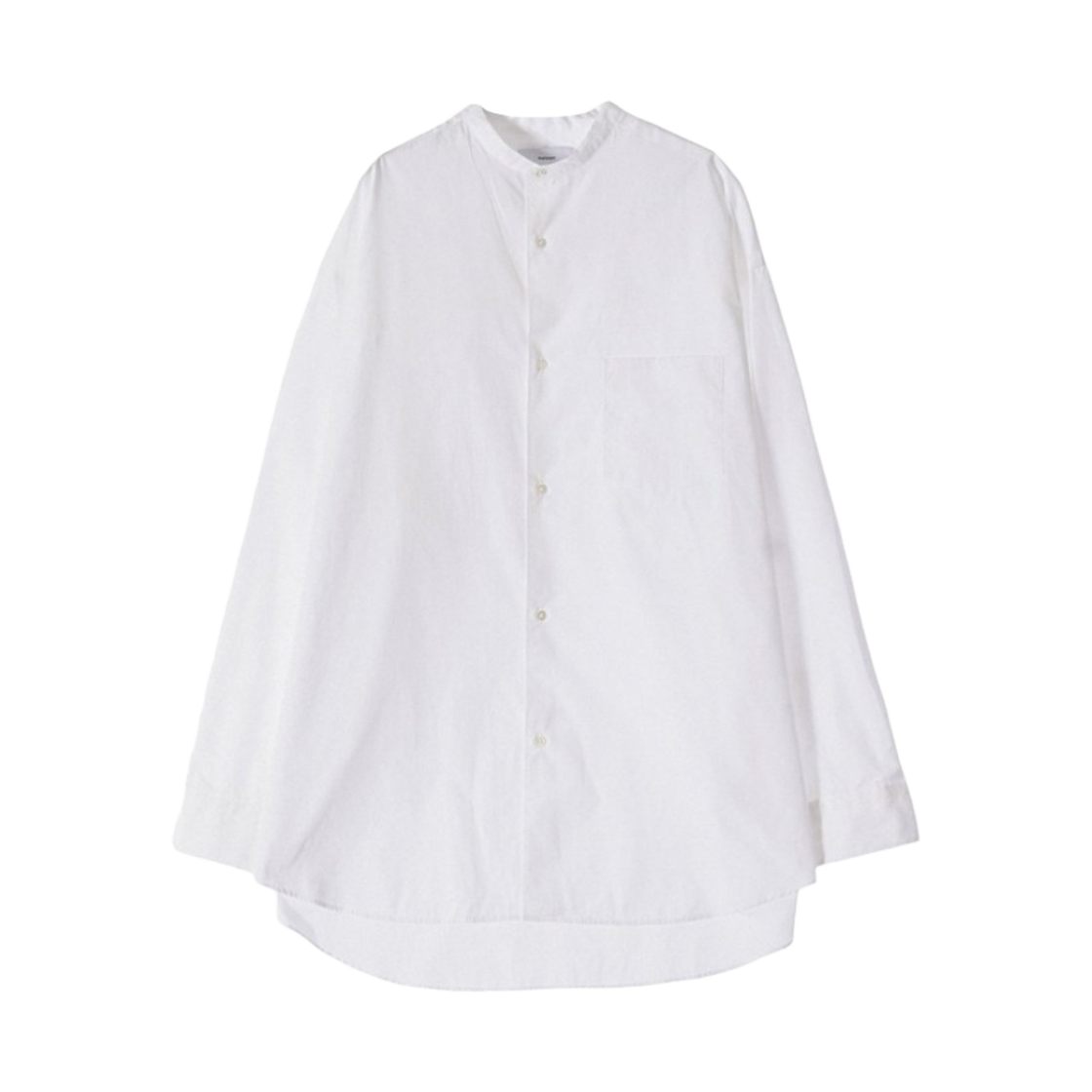 그라프페이퍼 브로드 롱슬리브 오버사이즈 밴드 칼라 셔츠 화이트(Graphpaper Broad L/S Oversized Band Collar Shirt White)