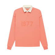 Essentials 1977 Henley Rugby Long Sleeve Polo Coral - 22FW