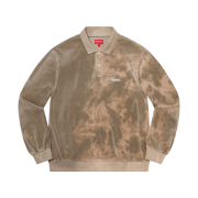 Supreme Bleached Velour L/S Polo Tan - 21SS
