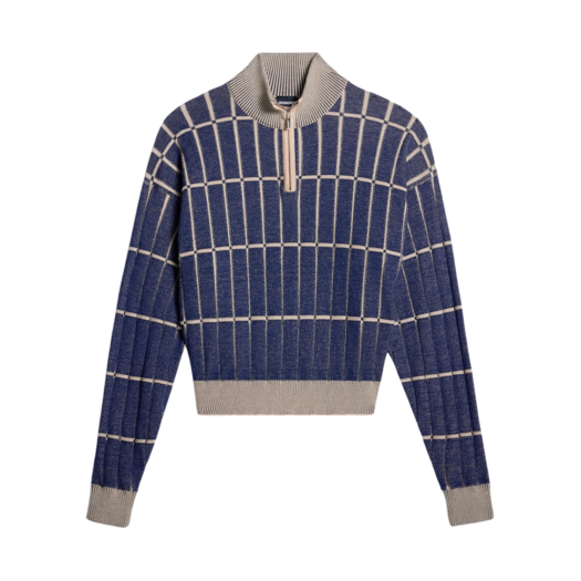 Jacquemus Le Pull Malha Checkered Knit Polo Multi Blue