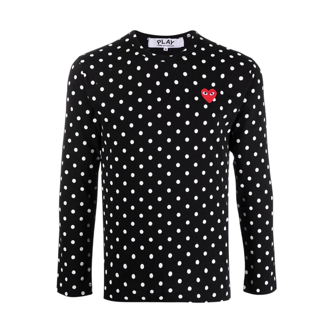 플레이 꼼데가르송 폴카 닷 레드 하트 롱슬리브 티셔츠 블랙(Play Comme des Garcons Polka Dot Red Heart LS T-Shirt Black)