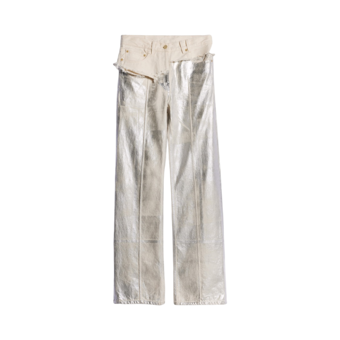 (W) 자크뮈스 르 드 니메스 보르다도 배기 진 실버((W) Jacquemus Le de Nimes Bordado Baggy Jeans Silver) - 1