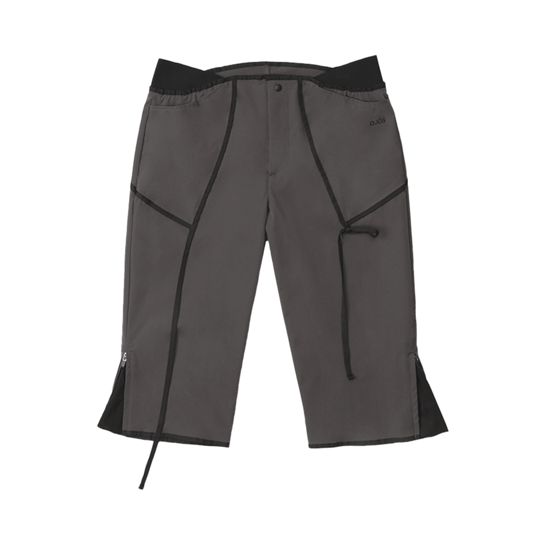 오호스 스트랩 트리밍 카프리 팬츠 차콜(OJOS Strap Trimming Capri Pants Charcoal)