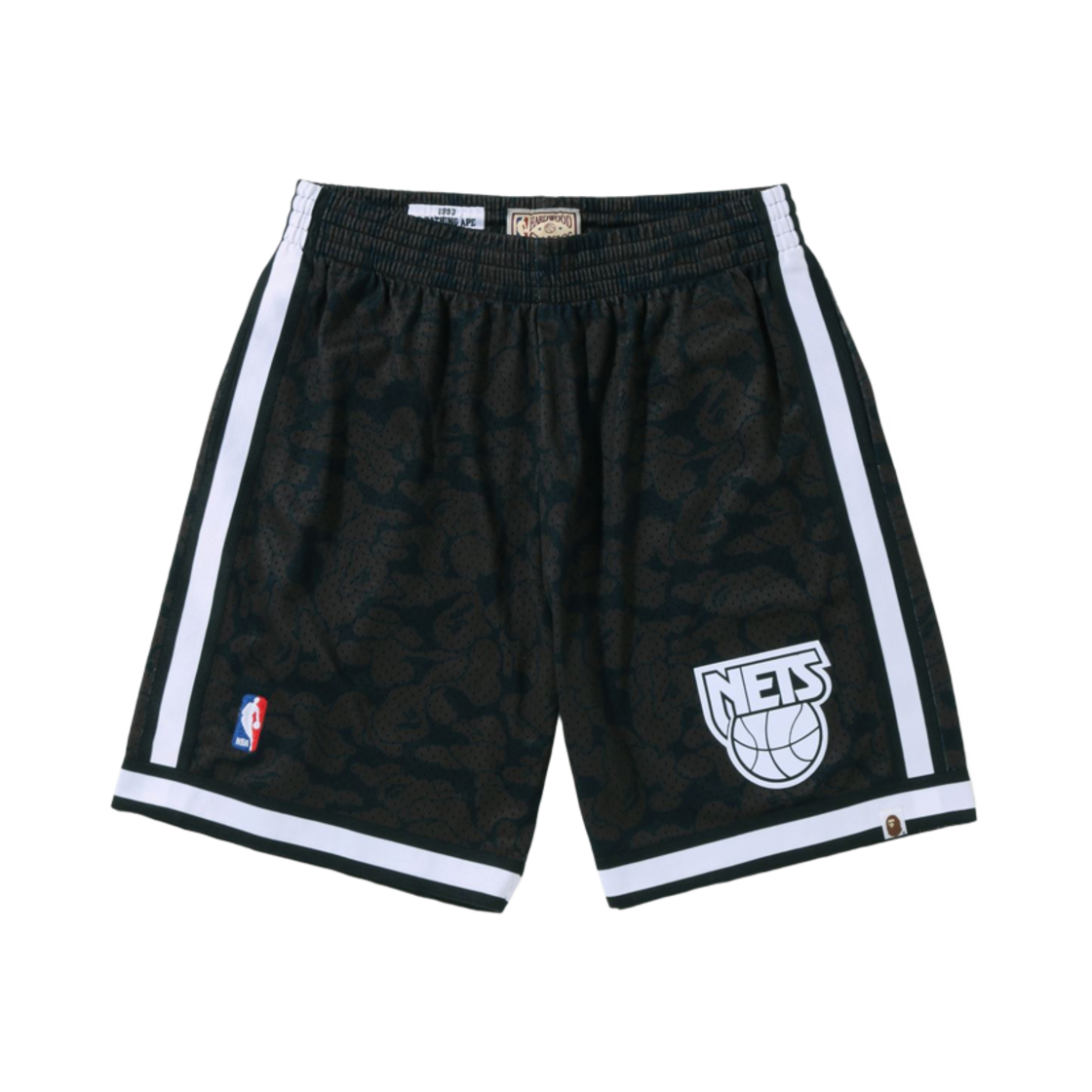 베이프 x M&N 브루클린 네츠 저지 쇼츠 블랙(BAPE x M&N Brooklyn Nets Jersey Shorts Black) - 1