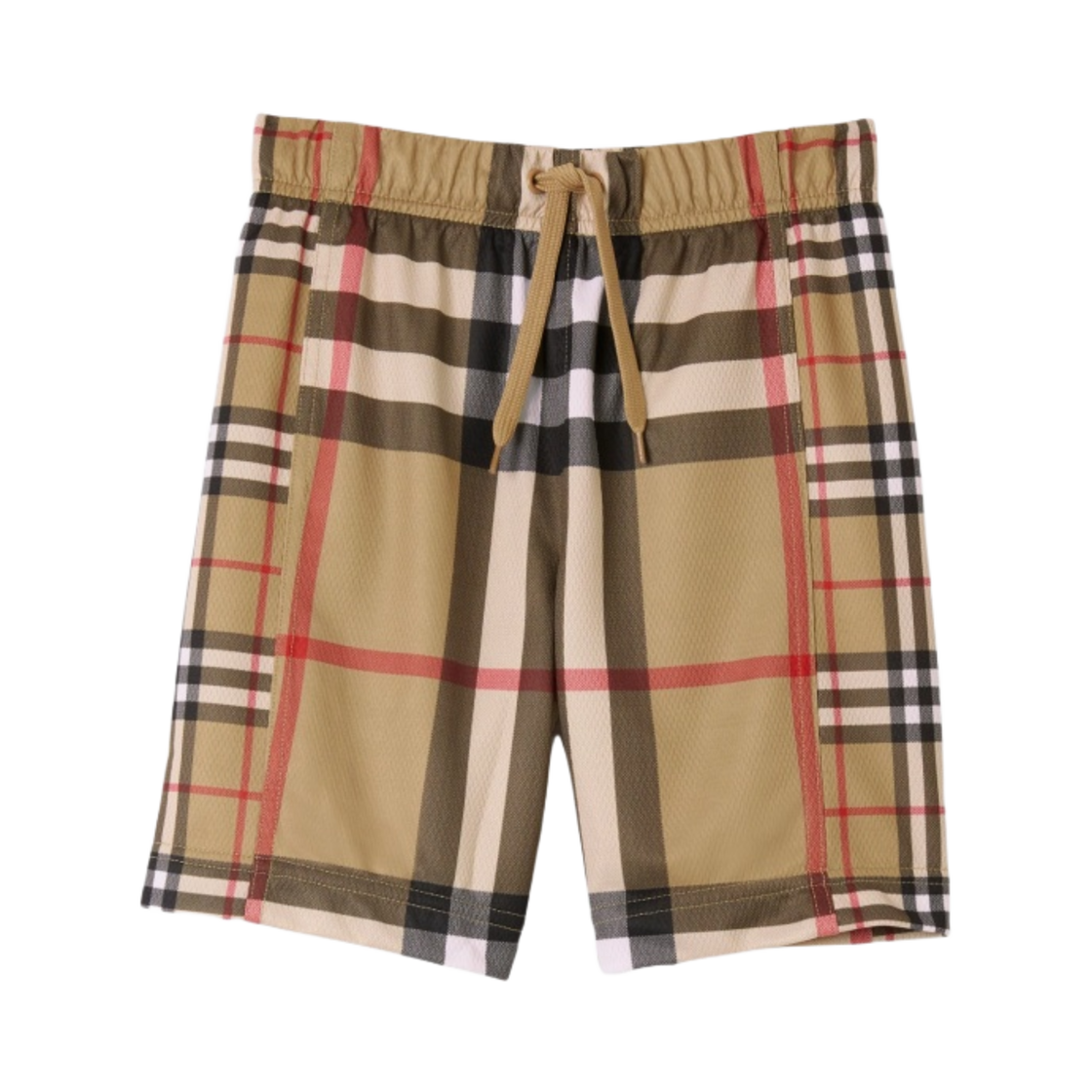 (키즈) 버버리 콘트라스트 체크 메쉬 쇼츠 아카이브 베이지((Kids) Burberry Contrast Check Mesh Shorts Archive Beige) - 1