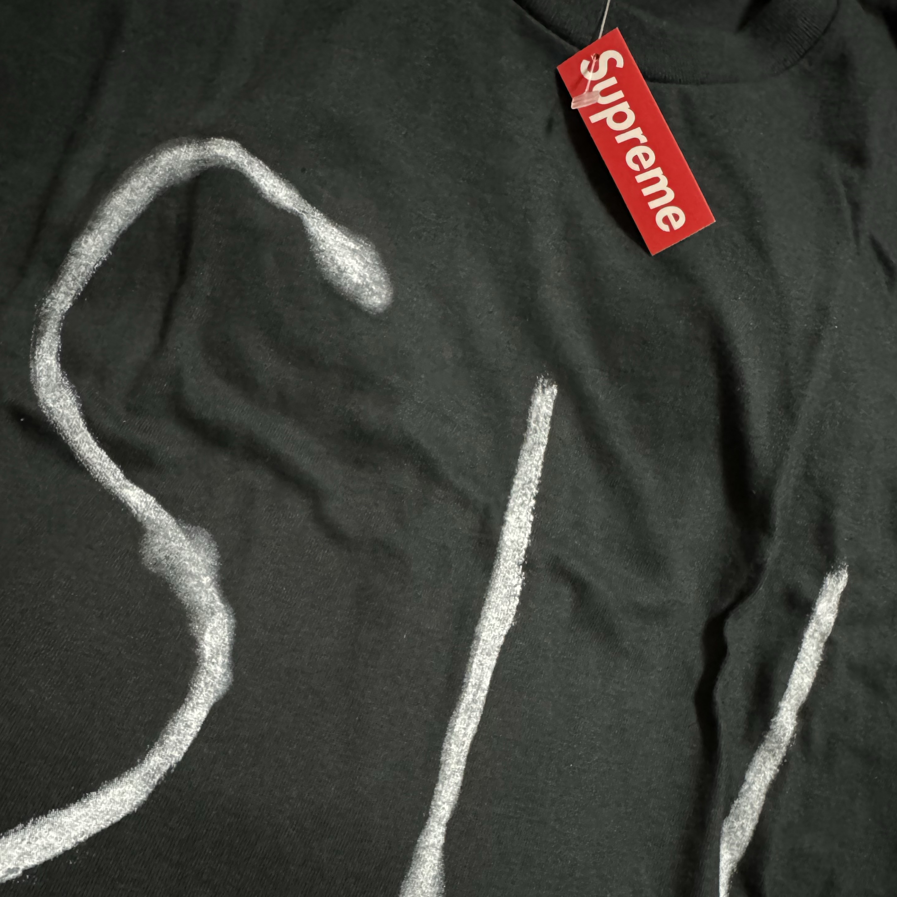 Supreme Painted T-Shirt Black - 25SS 착용 스타일