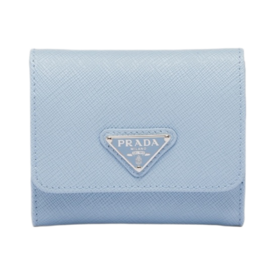 1MH043-QHH-F0EMZ Prada Small Saffiano Leather Wallet Pale Blue