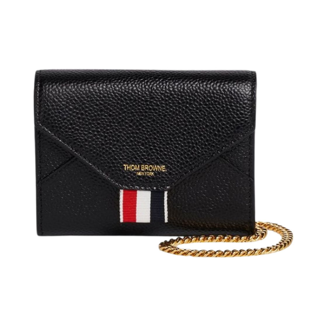 톰브라운 페블 숏 엔벨로프 월렛 블랙(Thom Browne Pebbled Short Envelope Wallet Black) - 1