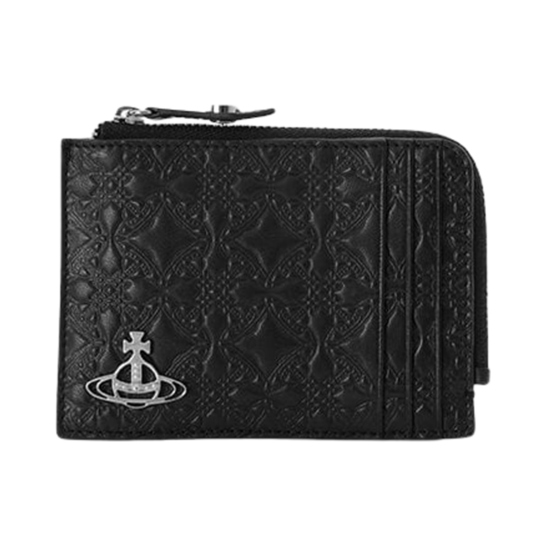 비비안 웨스트우드 엠보스드 지퍼 카드 홀더 블랙(Vivienne Westwood Embossed Card Holder with Zip Black) - 1