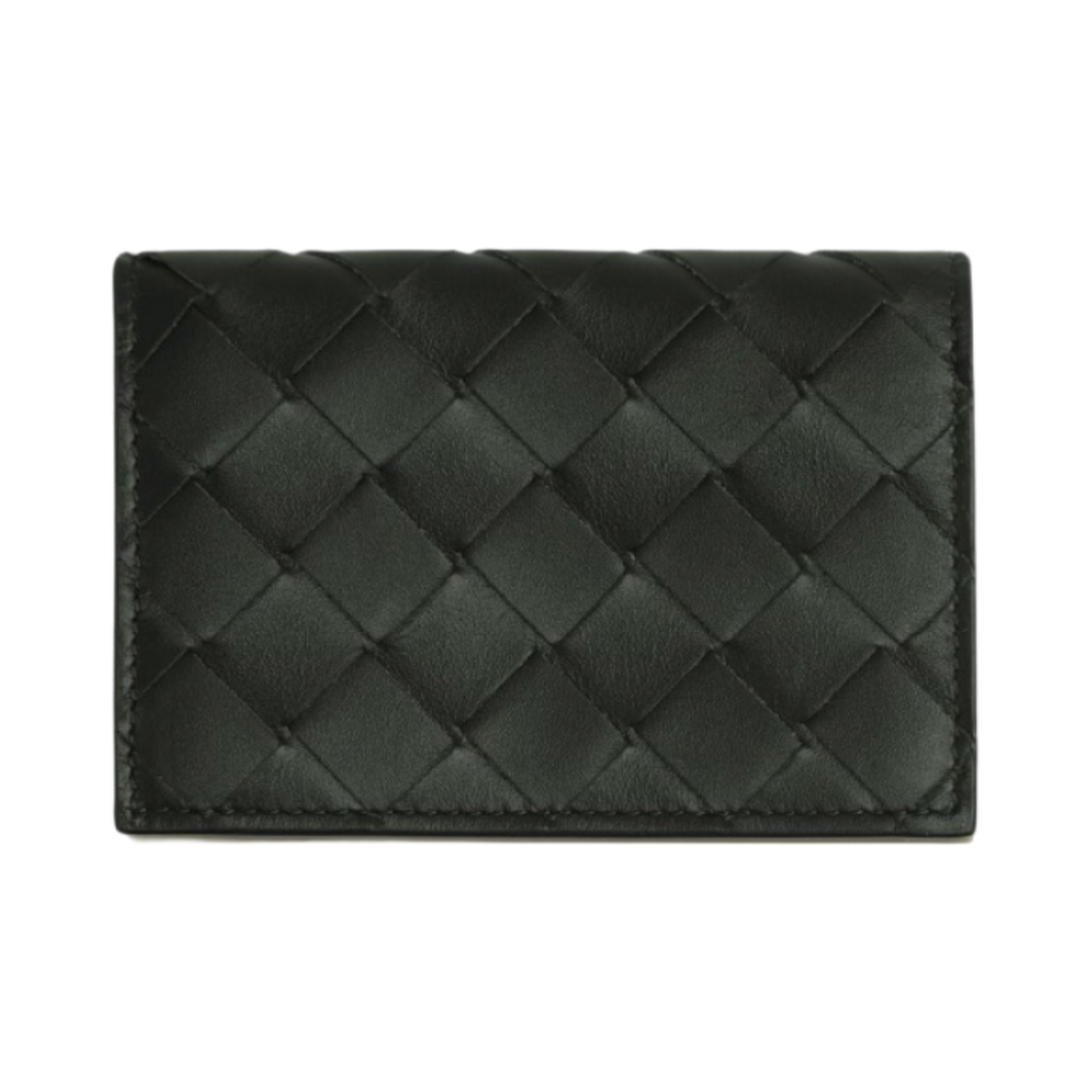 보테가 베네타 인트레치아토 비즈니스 카드 케이스 다크 그린 트래버틴(Bottega Veneta Intrecciato Business Card Case Dark Green Travertine) - 1