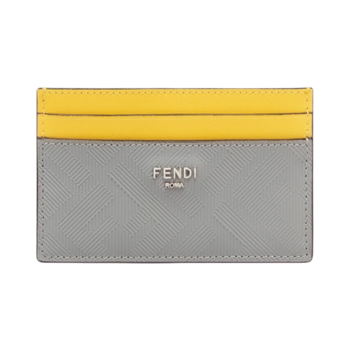 펜디 FF 로마 레더 카드 홀더 그레이(Fendi FF Roma Leather Card Holder Grey) - 1