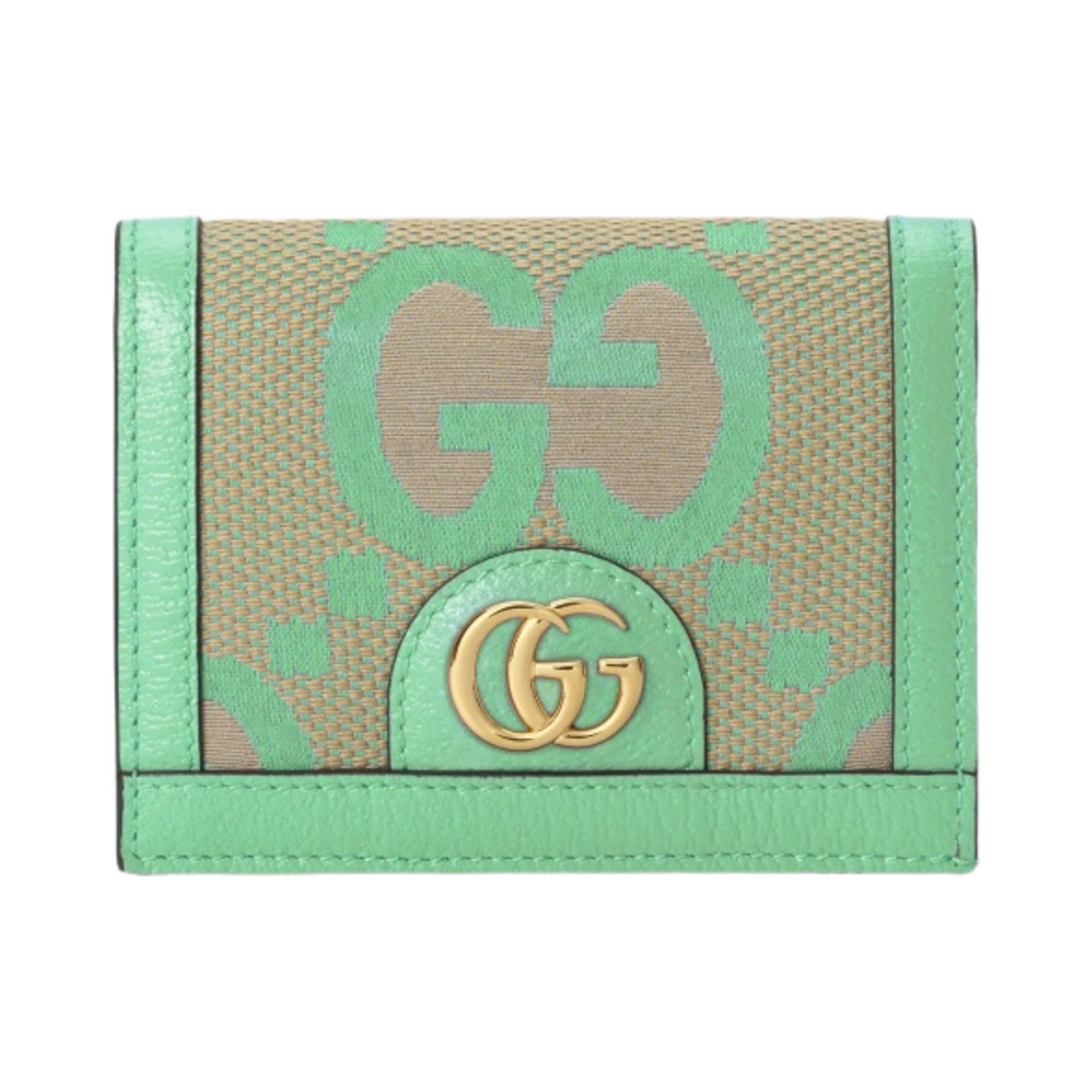 구찌 오피디아 점보 GG 카드 케이스 지갑 베이지 그린(Gucci Ophidia Jumbo GG Card Case Wallet Beige Green) - 1