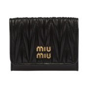 Miu Miu Matelasse Nappa Leather Card Holder Black