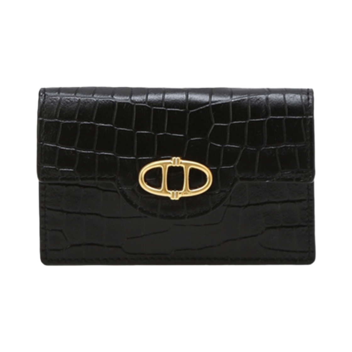 아떼바네사브루노 크로크엠보 명함 카드지갑 블랙