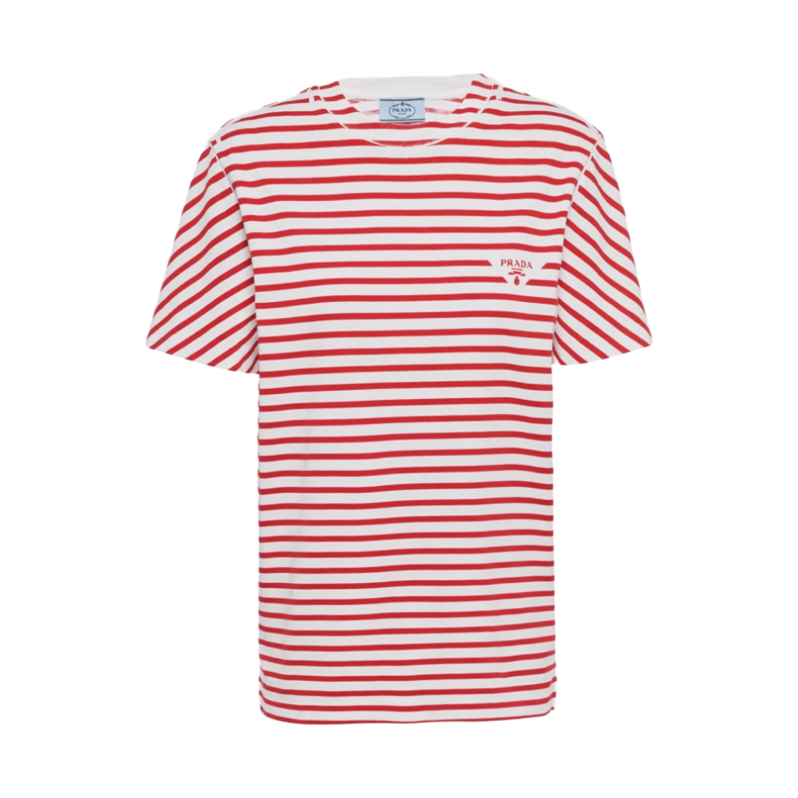 (W) 프라다 프린티드 인터락 티셔츠 화이트 레드((W) Prada Printed Interlock T-Shirt White Red) - 1