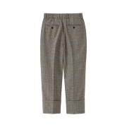 Wooyoungmi Check Wool Turn Up Pants Beige - 24FW