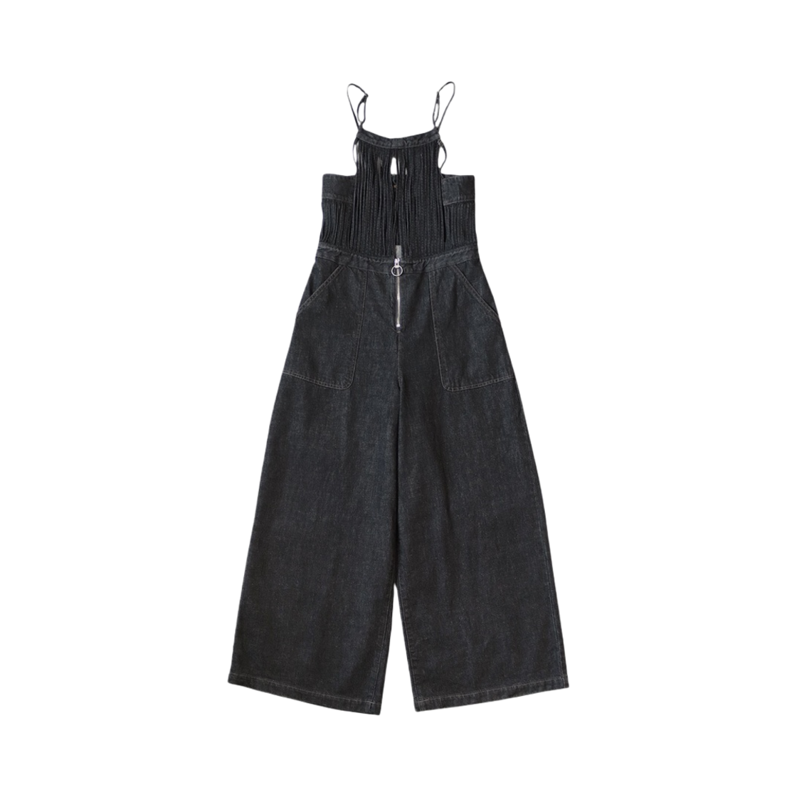 (W) 캐피탈 11.5온즈 블랙 데님 마카로니 오버롤 프로세싱