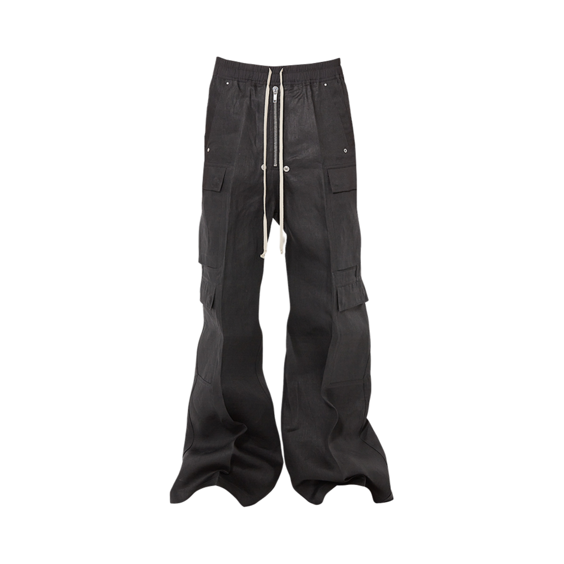 RU01E5339-TWL-09 Rick Owens Hollywood Cargobelas Pants Black