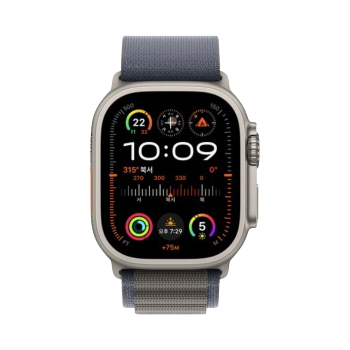애플 워치 울트라 2 49mm 티타늄 케이스 S 알파인 루프 블루 (국내 정식 발매 제품)(Apple Watch Ultra 2 49mm Titanium Case with S Alpine Loop Blue (Korean Ver.)) - 2
