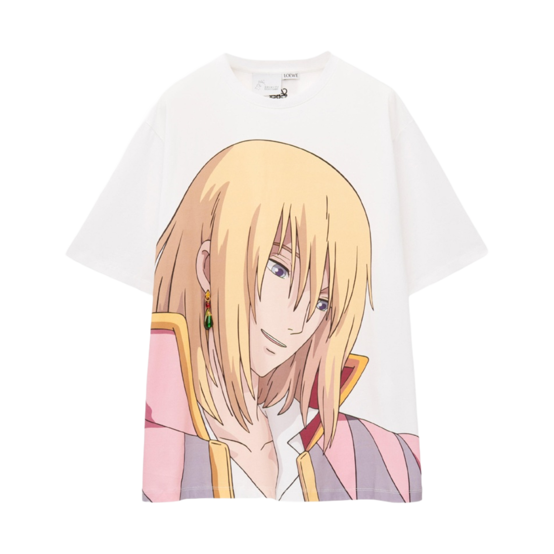 로에베 x 하울의 움직이는 성 엠벨리시드 코튼 티셔츠 화이트 베이지(Loewe x Howl's Moving Castle Embellished T-Shirt in Cotton White Beige) - 1