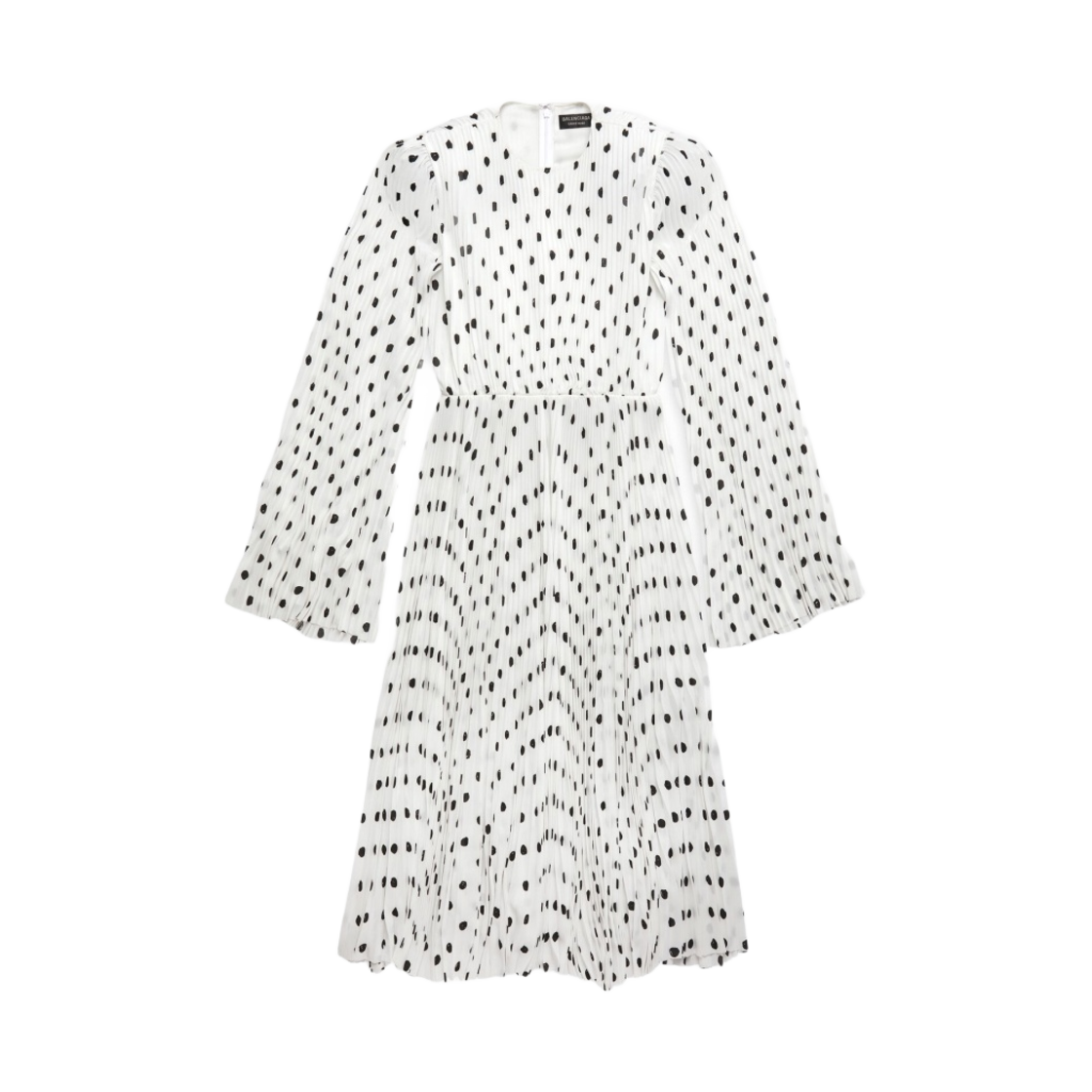 (W) 발렌시아가 핸드 드로운 폴카 닷 플리티드 드레스 화이트((W) Balenciaga Hand Drawn Polka Dot Pleated Dress White) - 1