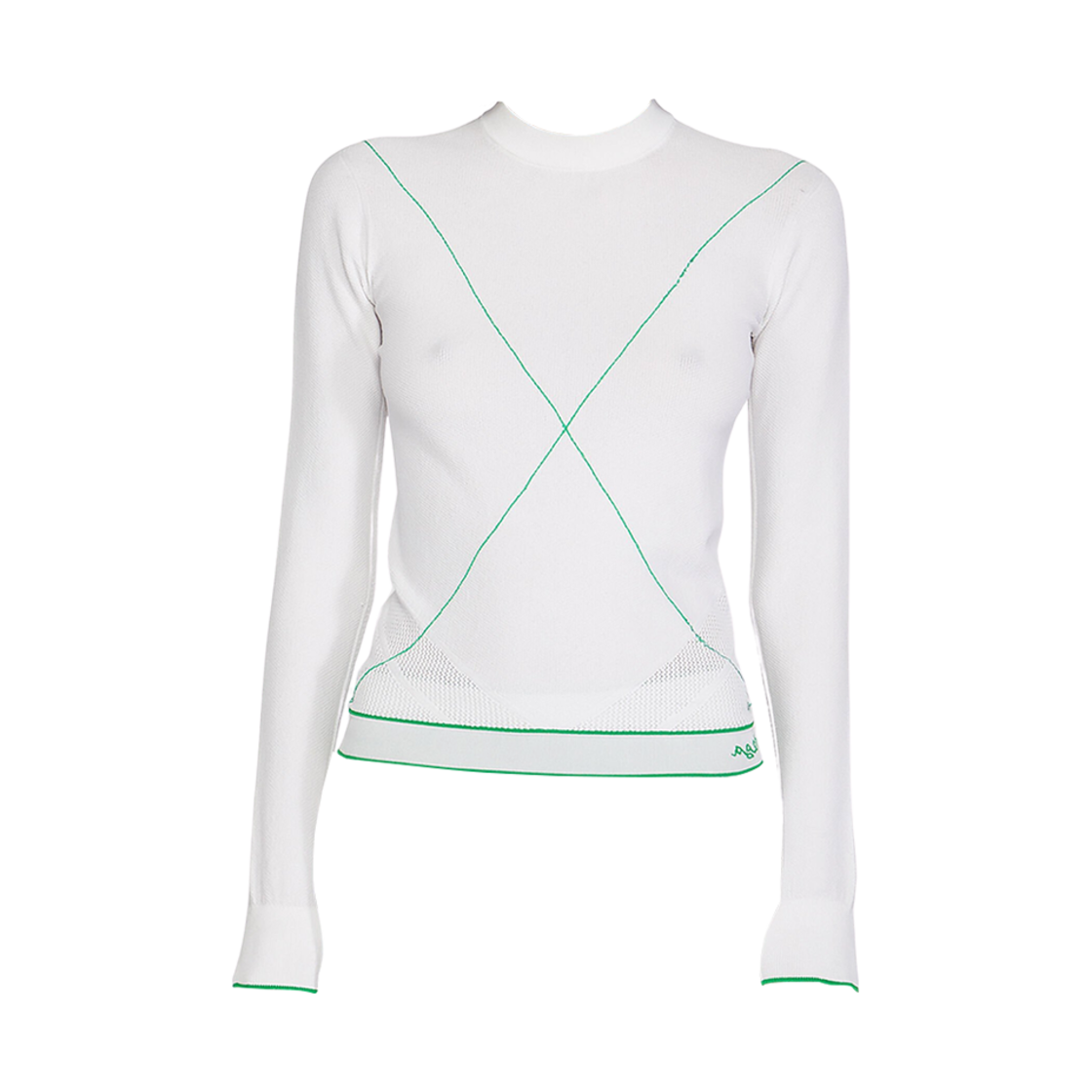 701956V1TW09000 (W) Bottega Veneta Stitch Logo Knit White