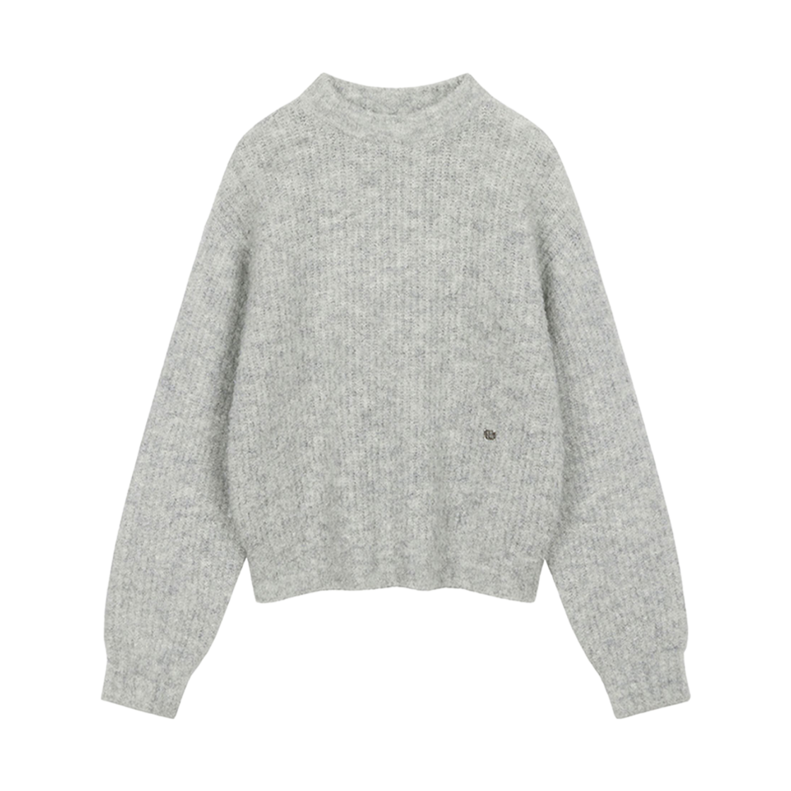 CMSWCNTW04EWHA Current Buccle Mix Crew Neck Knit Top White