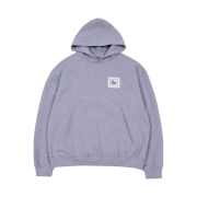 The Museum Visitor Cubic Logo Stitched Essential Hoody Grey