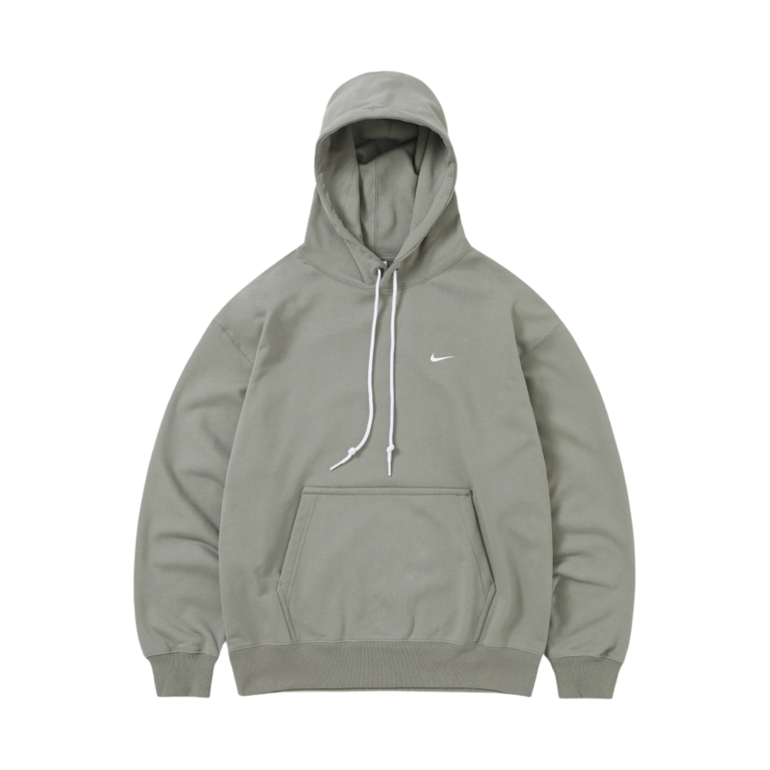 나이키 솔로 스우시 프렌치 테리 풀오버 후드 플랫 퓨터 - 아시아(Nike Solo Swoosh French Terry Pullover Hoodie Flat Pewter - Asia)