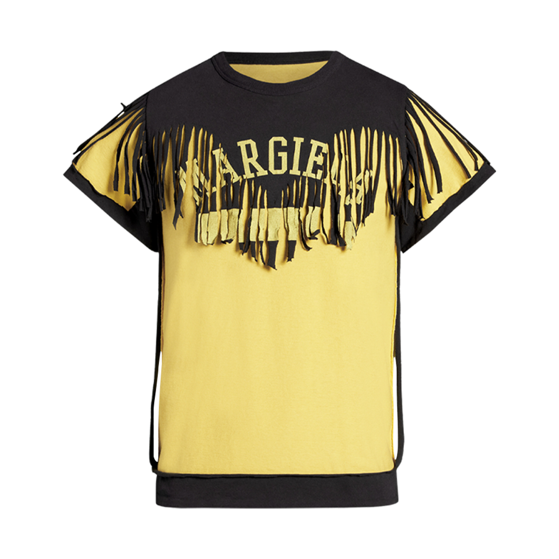 S67GC0030S24607855 Maison Margiela Decortique Fringe T-Shirt Black