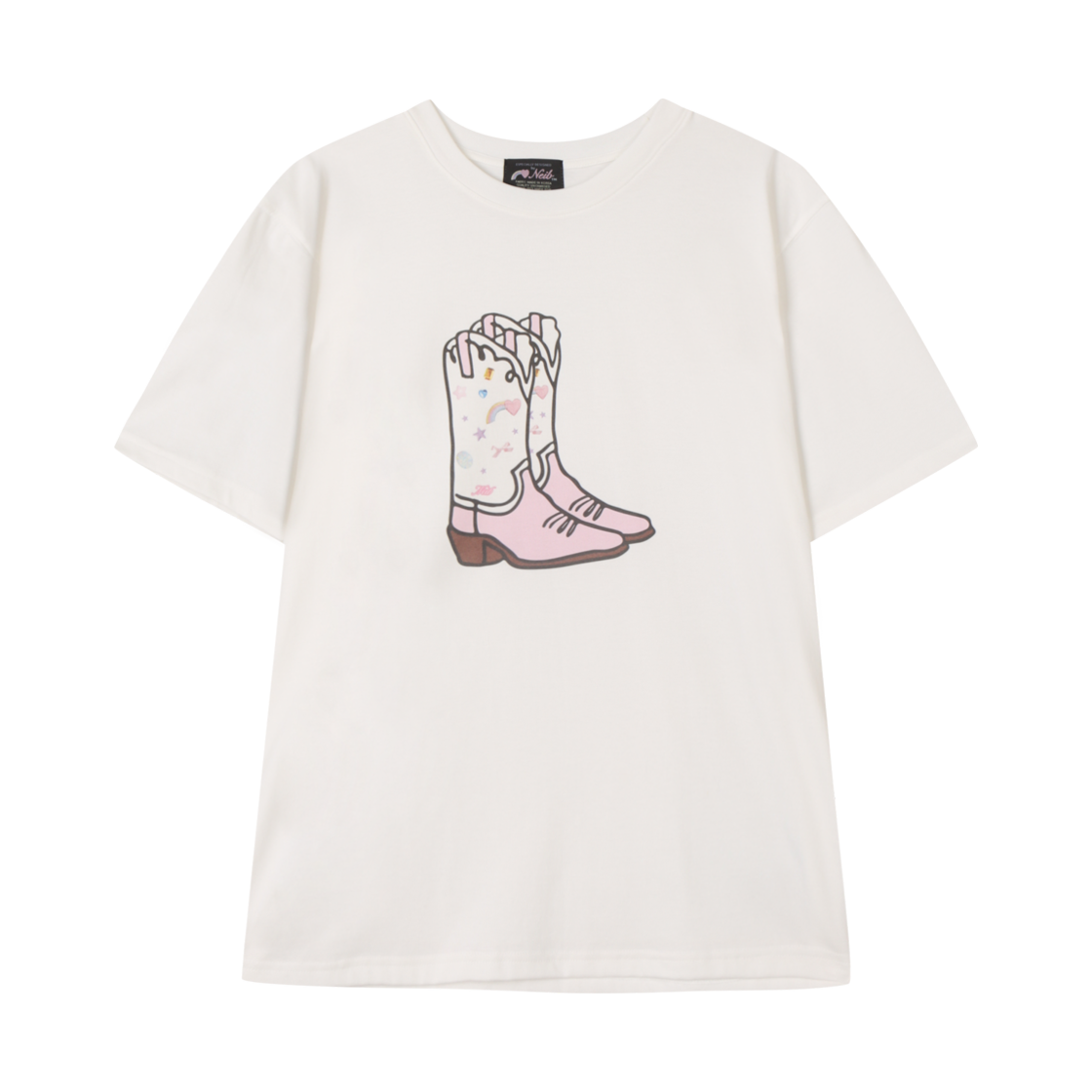 네이비 부츠 티셔츠 화이트(Neib Boots T-shirts White)