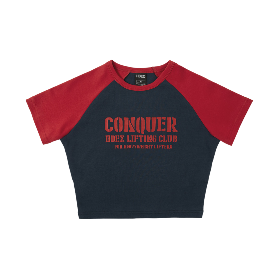 에이치덱스 우먼스 래글런 크롭 숏 슬리브 네이비