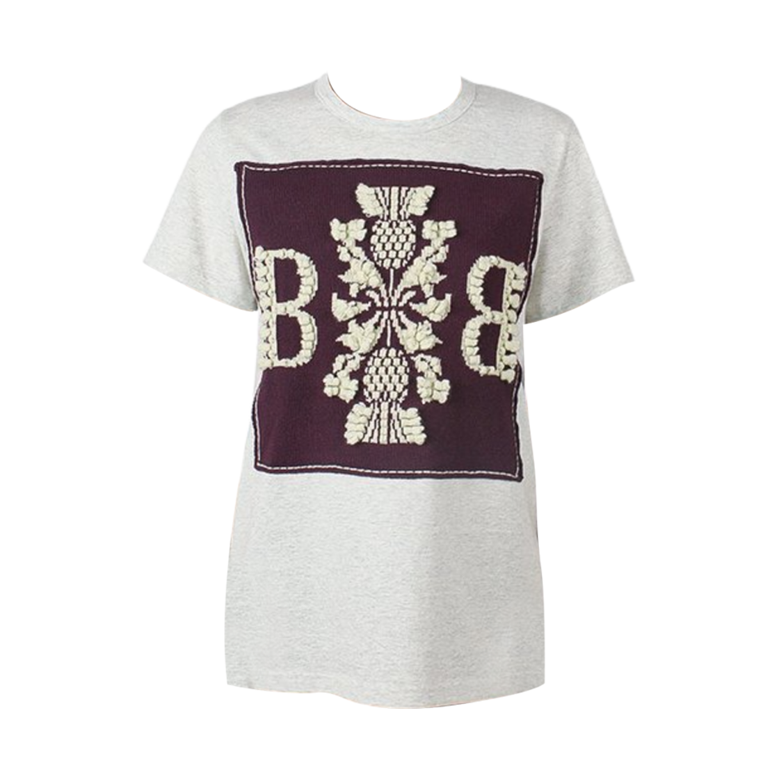 C104752203 Barrie Logo Cashmere Patch Cotton T-Shirt Melange