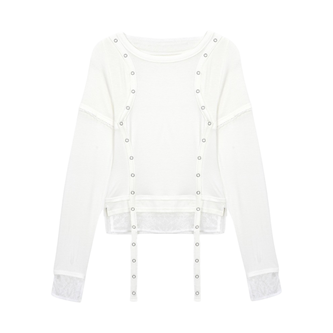 베이컨트 아카이브 우먼 레노 트리플 레이어드 롱슬리브 탑 아이보리