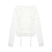 Vacant Archive Women Leno Triple Layered Long Sleeve Top Ivory