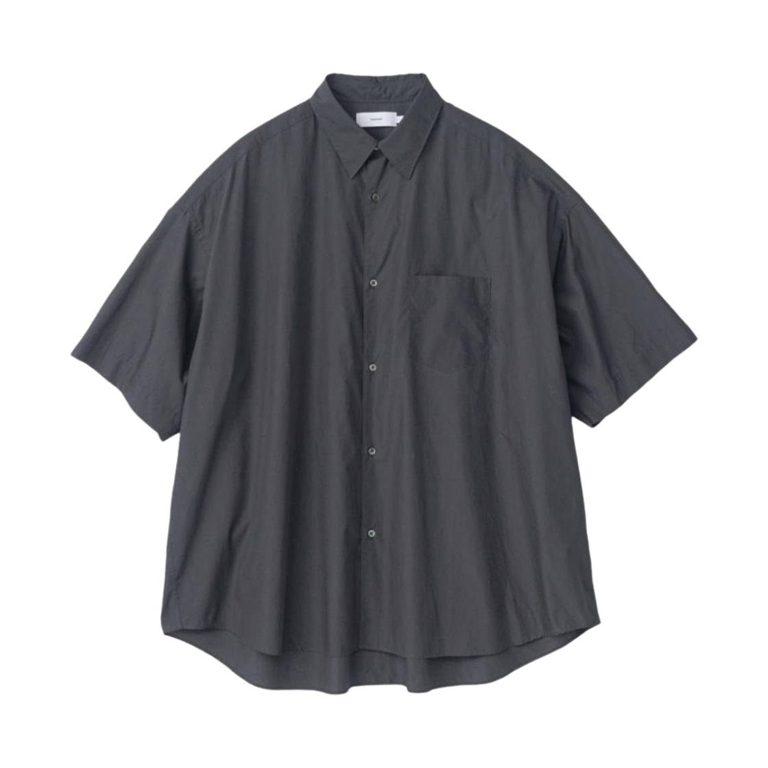 그라프페이퍼 브로드 숏슬리브 오버사이즈 레귤러 칼라 셔츠 차콜 그레이(Graphpaper Broad S/S Oversized Regular Collar Shirt Charcoal Gray)