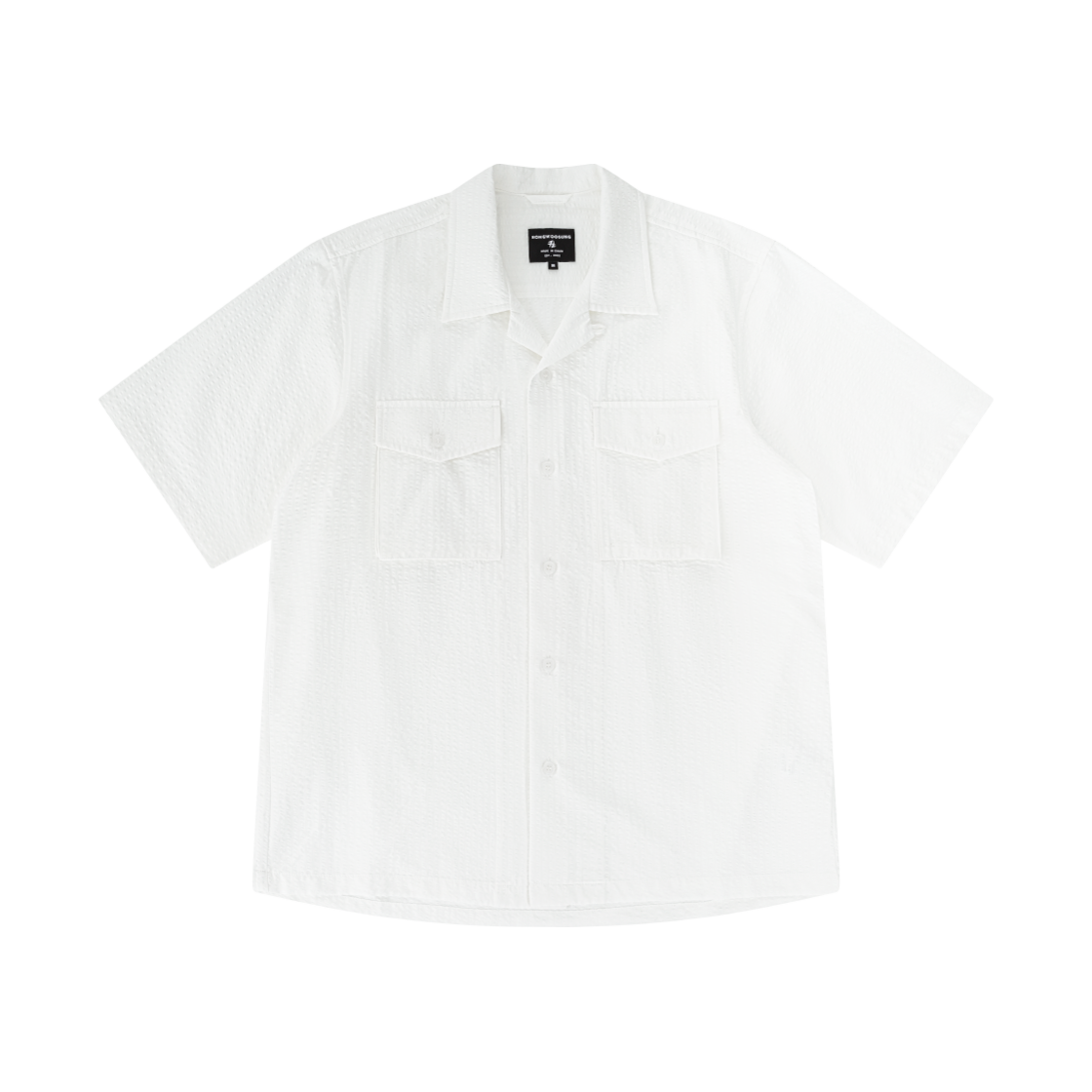 SS25SSH022WE Hongwoosung Pinstripe Seersucker Shirt White