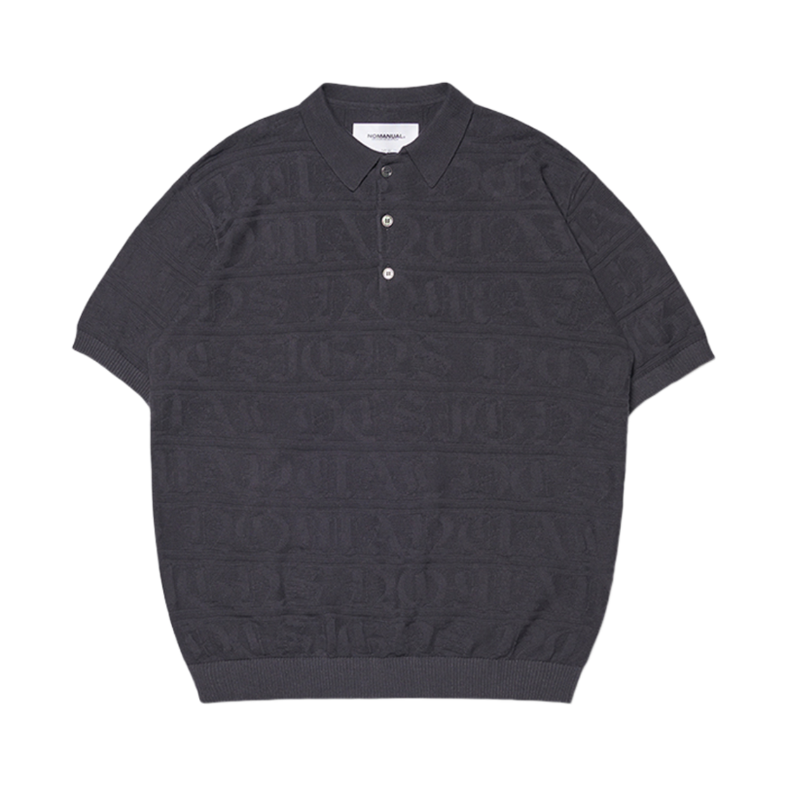 노매뉴얼 자카드 폴로 셔츠 차콜
