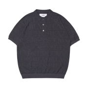 NOMANUAL Jacquard Polo Shirt Charcoal