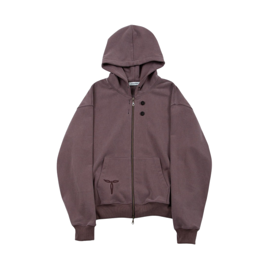 SE24STS01DP Surface Edition Oversized Embroidery Hoodie Zip Up Dark Pink