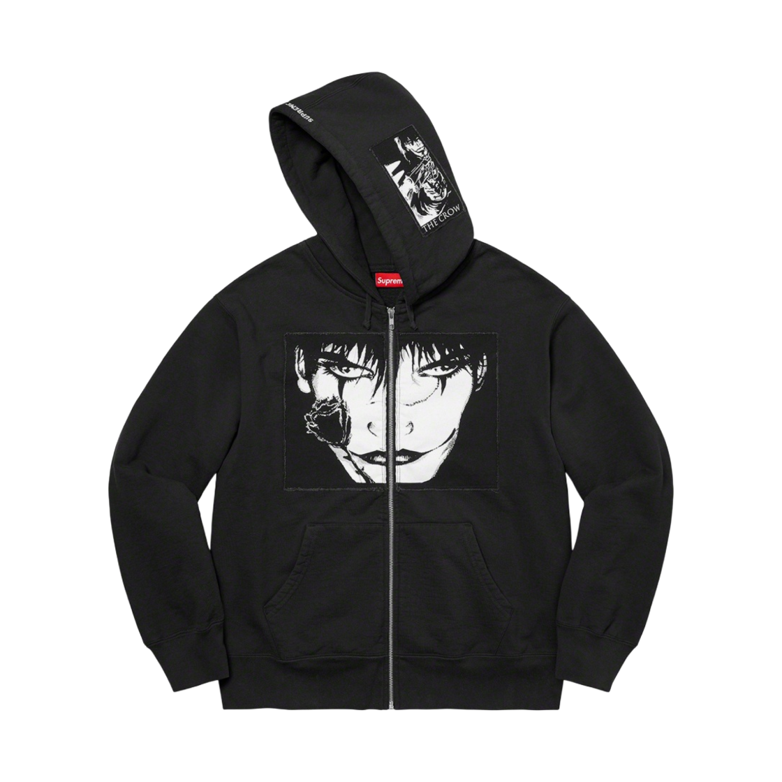 슈프림 x 더 크로우 집업 후드 스웨트셔츠 블랙 - 21FW(Supreme x The Crow Zip Up Hooded Sweatshirt Black - 21FW) - 2