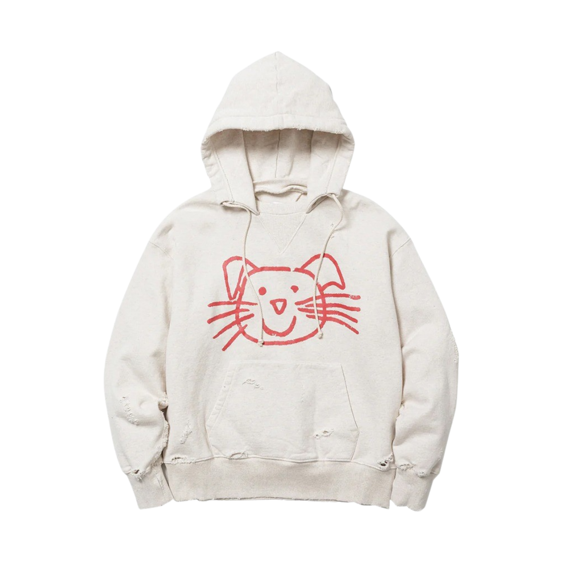 KM4BTSHFF07WT Flagstuff Cat Boro After Hoodie Off White