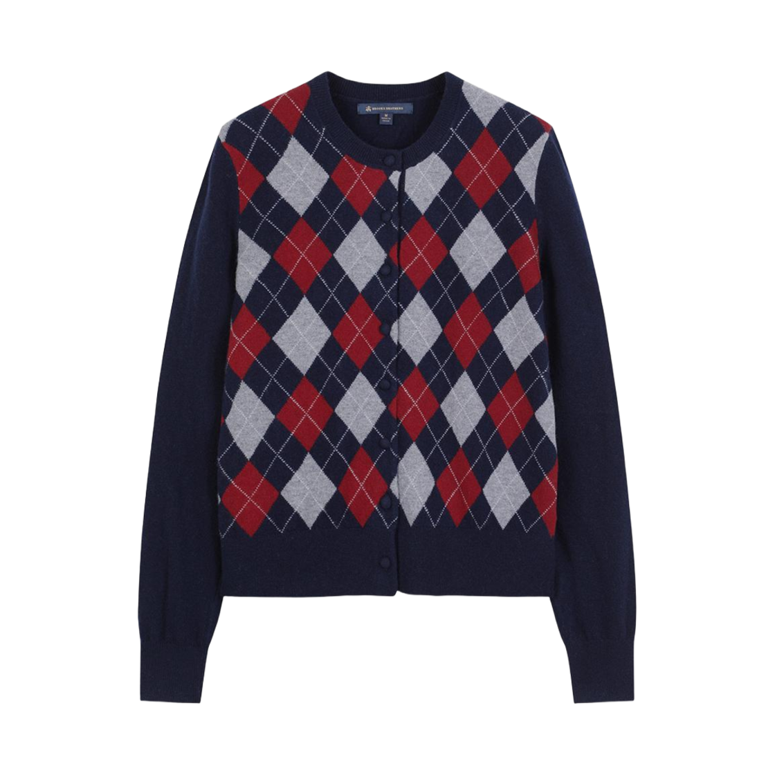 BBWCWF4041QEF Brooks Brothers Merino Wool Argyle Cardigan Navy