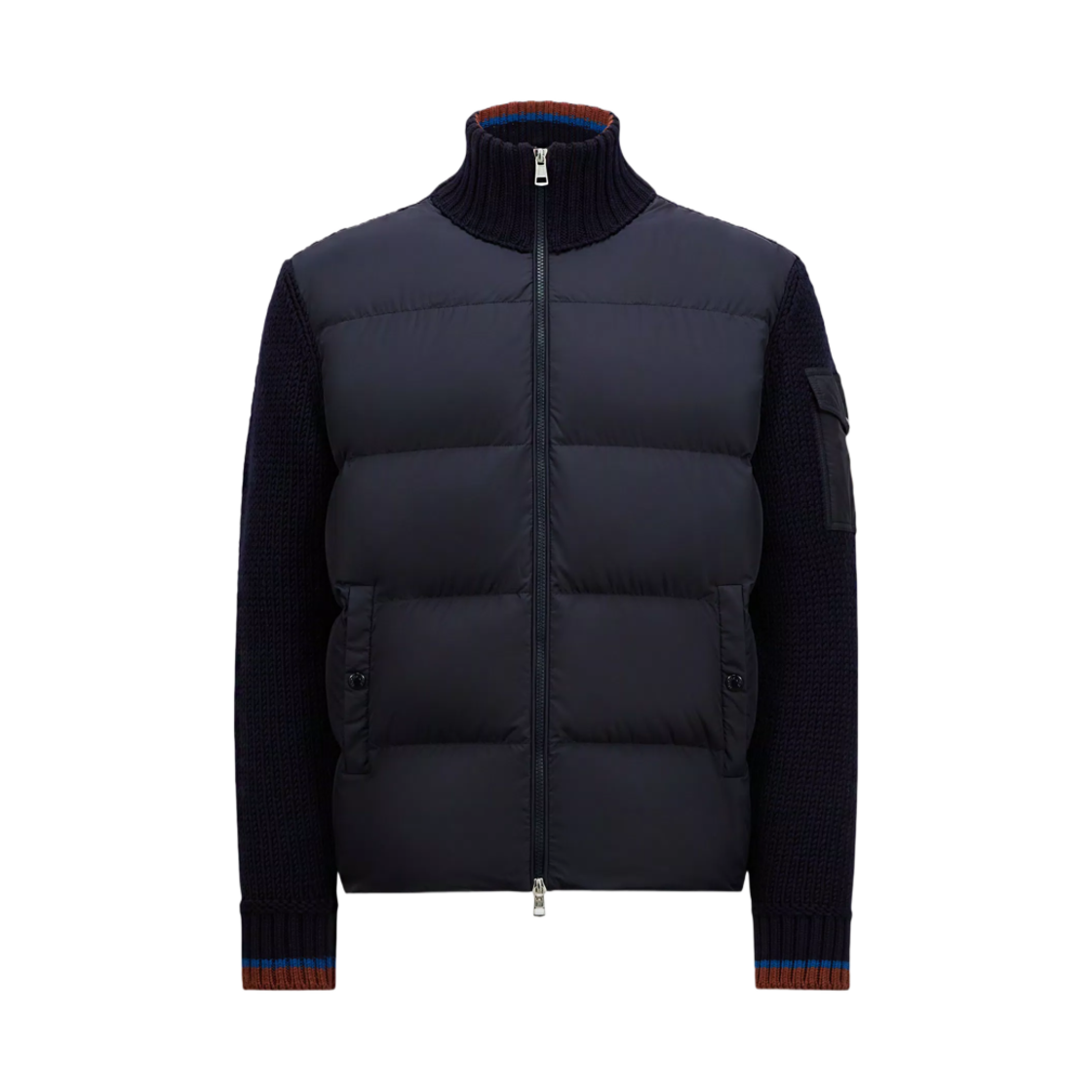 J2-091-9B00029-M1172-775 Moncler Padded Wool Zip-Up Cardigan Night Blue - 24FW
