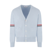 Thom Browne Milano Stitch Stripe Armband Cardigan Light Blue
