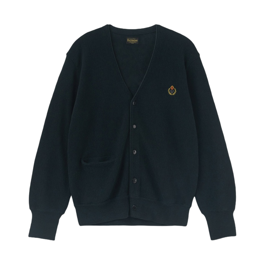 - Heritage Floss Crest Merino Wool Cardigan Forest Green