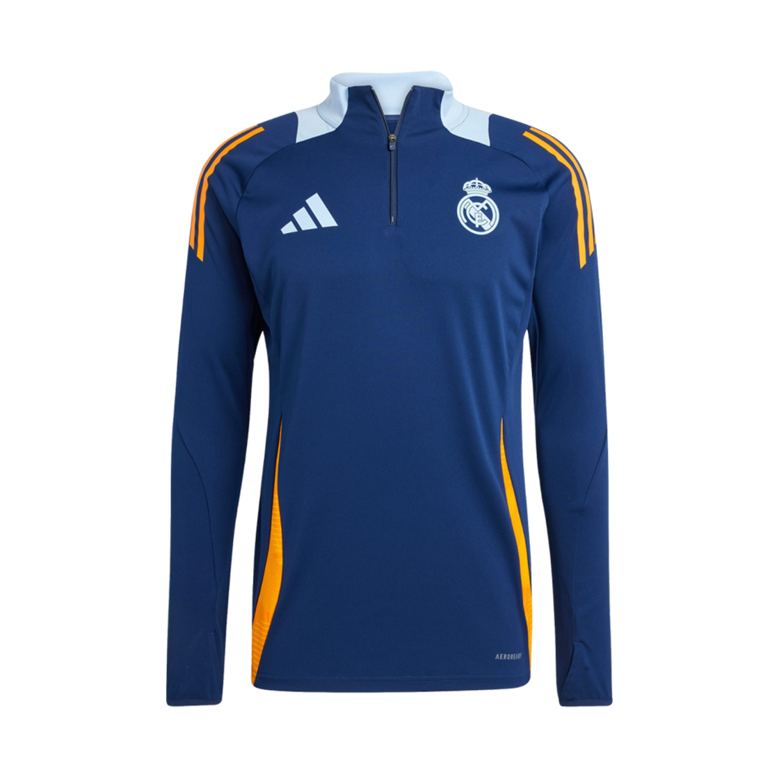 아디다스 레알 마드리드 티로 24 컴피티션 트레이닝 탑 팀 네이비 블루 2 크루 오렌지 - US 사이즈(Adidas Real Madrid Tiro 24 Competition Training Top Team Navy Blue 2 Crew Orange - US Sizing) - 1