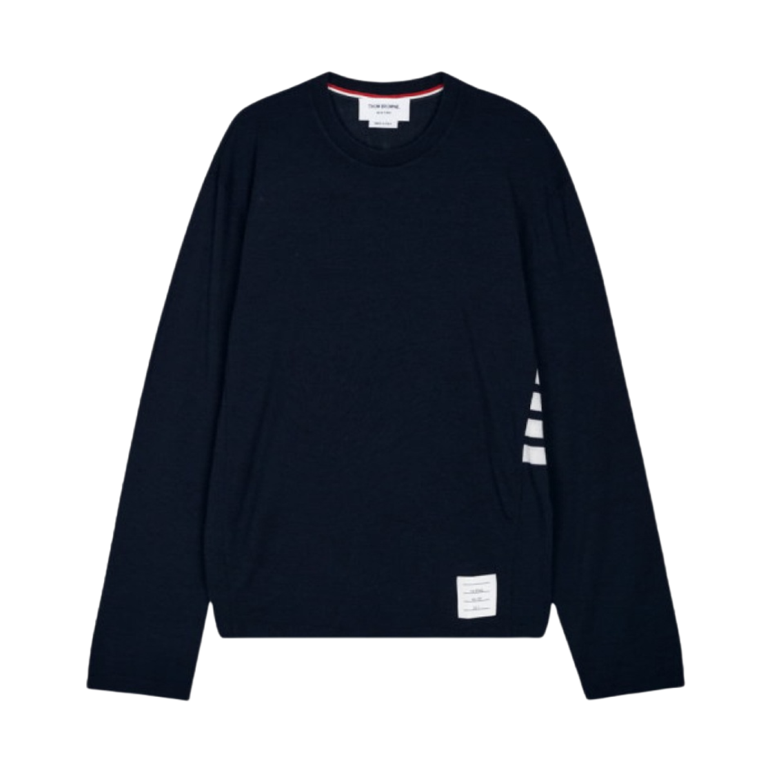 MJS218A-J0084-415 Thom Browne Wool Jersey 4-Bar Long Sleeve T-Shirt Navy - 대표 이미지 #1