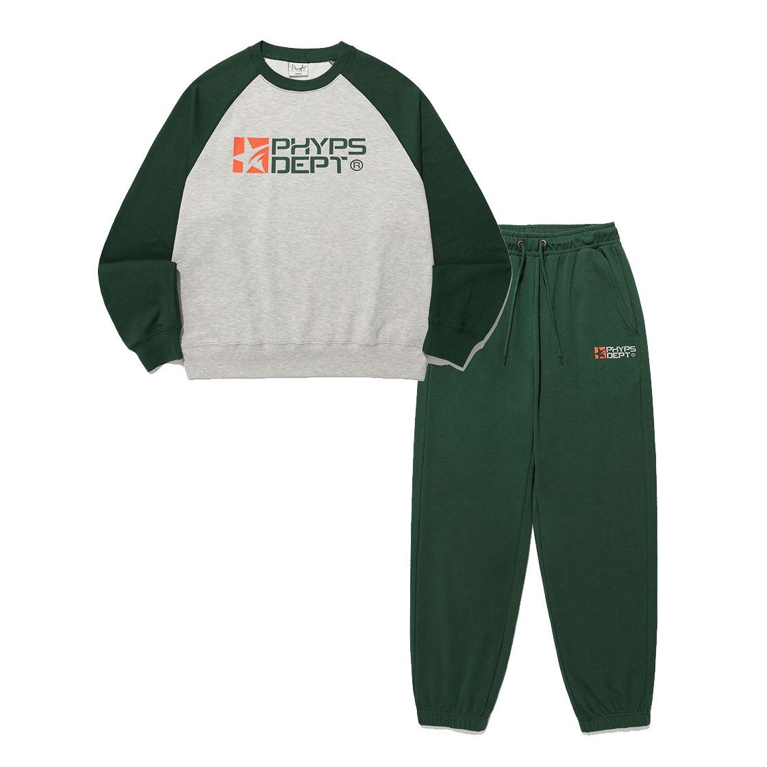PD09SE9101GN Phyps Dept Stardust Raglan Loungewear Deep Green